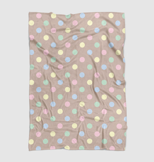 polka dot brown pastel background Ultra soft fleece blanket