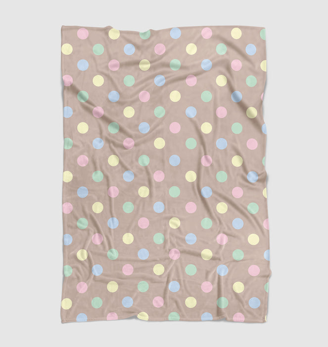 polka dot brown pastel background Ultra soft fleece blanket