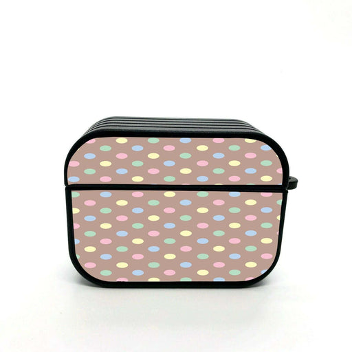 polka dot brown pastel background airpods case