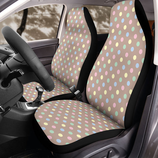 polka dot brown pastel background Car Seat Covers