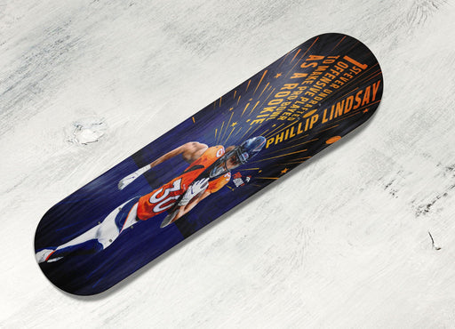 phillip lindsay as a rookie player nfl Skateboard decks