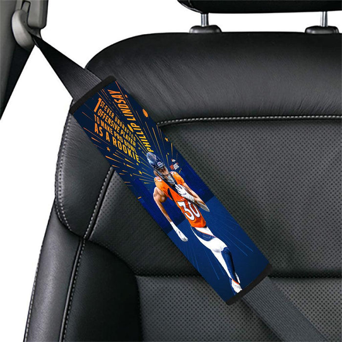 phillip lindsay as a rookie player nfl Car seat belt cover - Grovycase