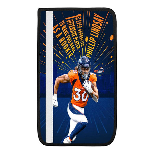 phillip lindsay as a rookie player nfl Car seat belt cover