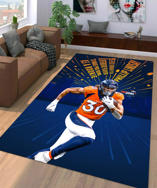 phillip lindsay as a rookie player nfl Living room carpet rugs