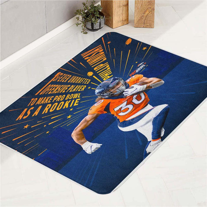 phillip lindsay as a rookie player nfl bath rugs