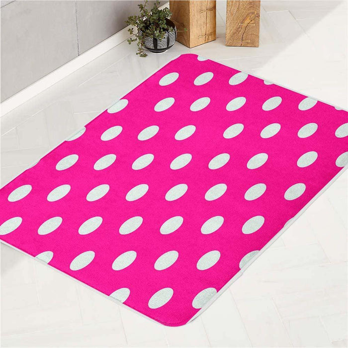 polka dot pink girl bath rugs