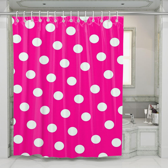 polka dot pink girl shower curtains