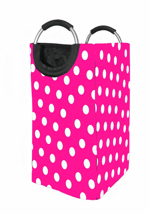 polka dot pink girl Laundry Hamper | Laundry Basket