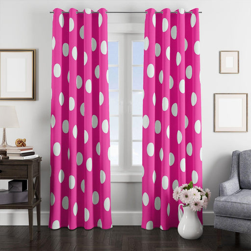 polka dot pink girl window Curtain