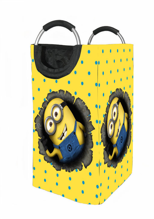 polkadot pattern minions animation Laundry Hamper | Laundry Basket