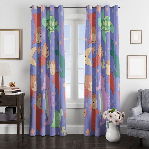 ponyo under the sea window Curtain