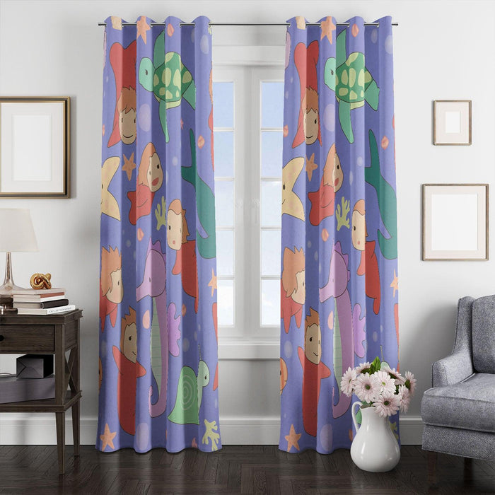 ponyo under the sea window Curtain