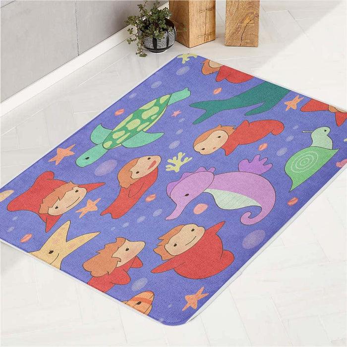 ponyo under the sea bath rugs