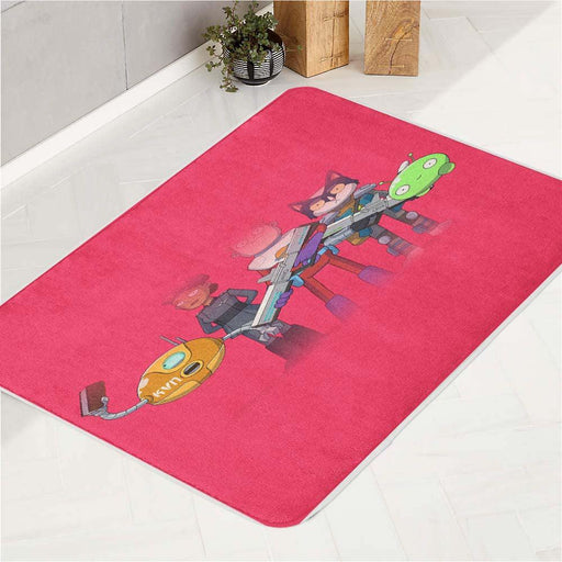 pink final space solid bath rugs