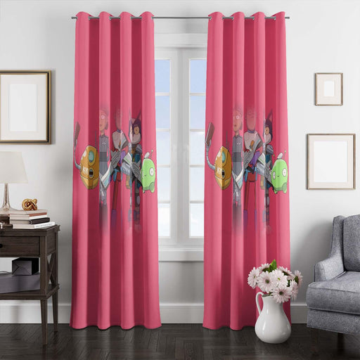 pink final space solid window Curtain