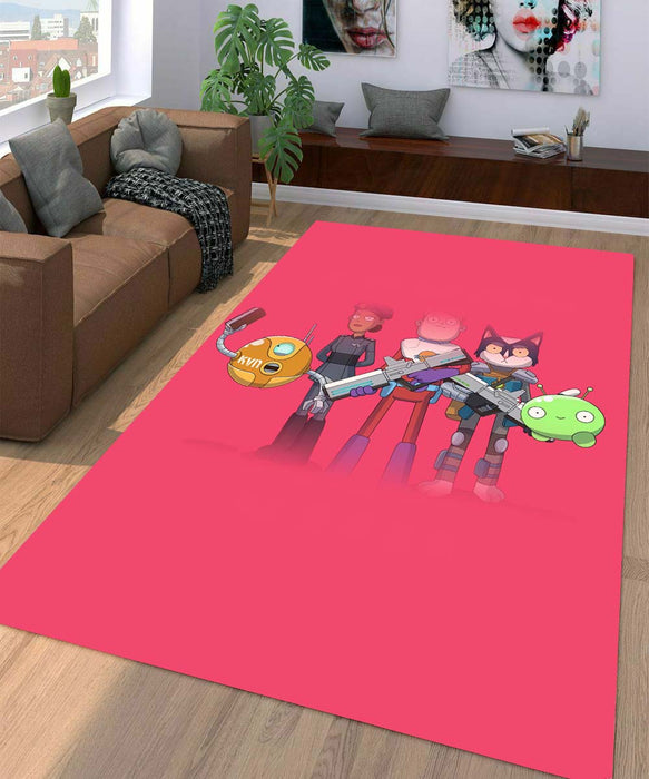 pink final space solid Living room carpet rugs