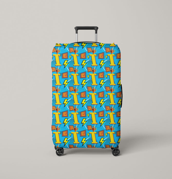 pop art 90s alphabet Luggage Cover | suitcase