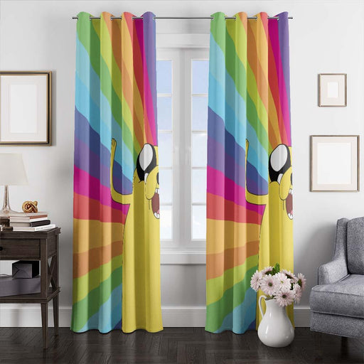 rainbow adventure time window curtains