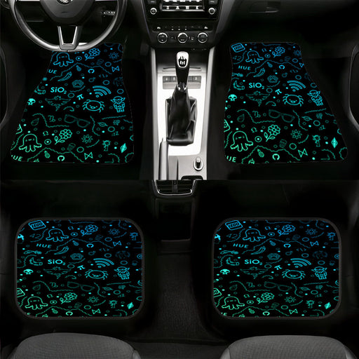 pop character glow pattern neon Car floor mats Universal fit