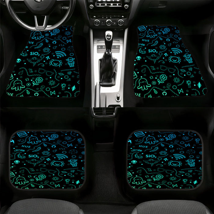 pop character glow pattern neon Car floor mats Universal fit