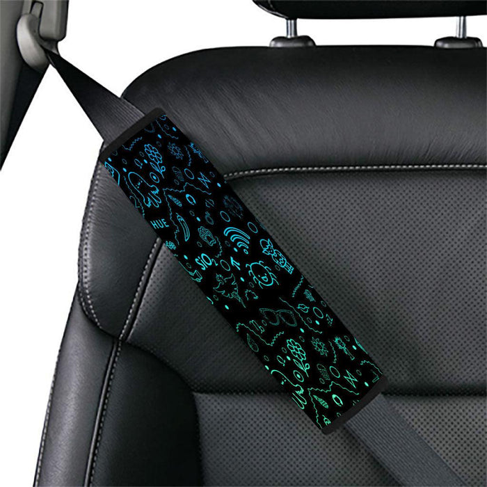 pop character glow pattern neon Car seat belt cover