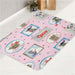 portrait of pets dog and cat bath rugs