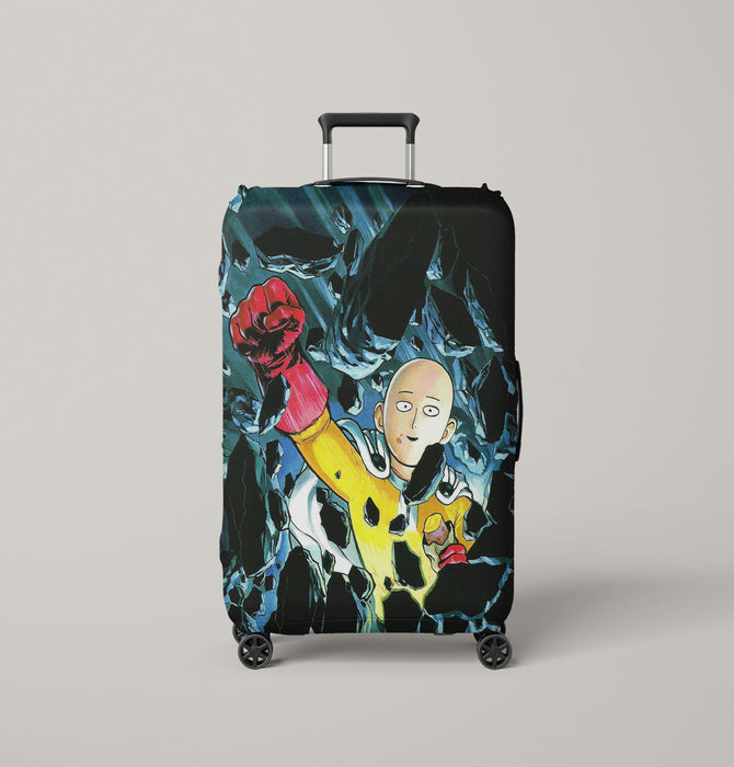 punch saitama with that face Luggage Covers | Suitcase