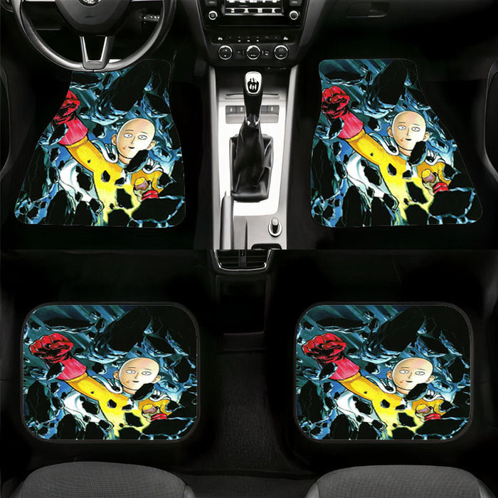 punch saitama with that face Car floor mats Universal fit