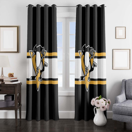 pittsburgh penguins logo hockey nhl window Curtain