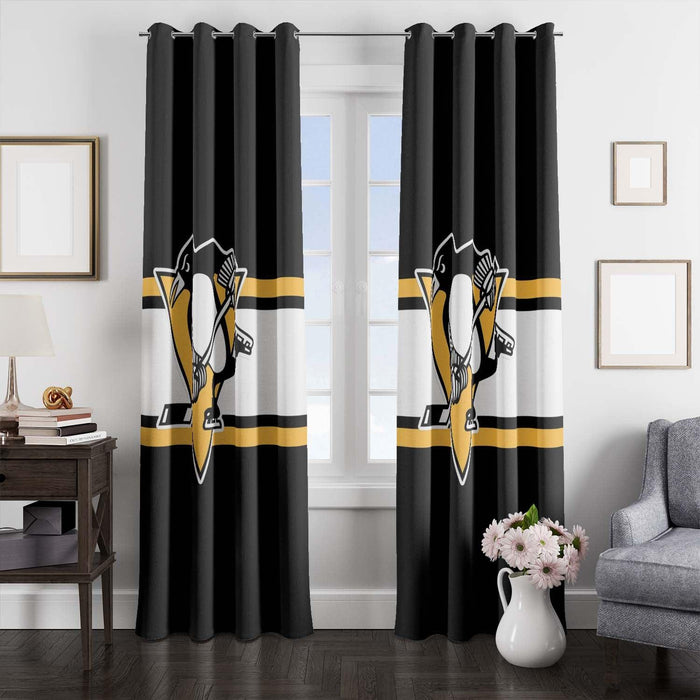 pittsburgh penguins logo hockey nhl window Curtain