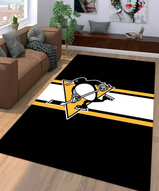 pittsburgh penguins logo hockey nhl Living room carpet rugs