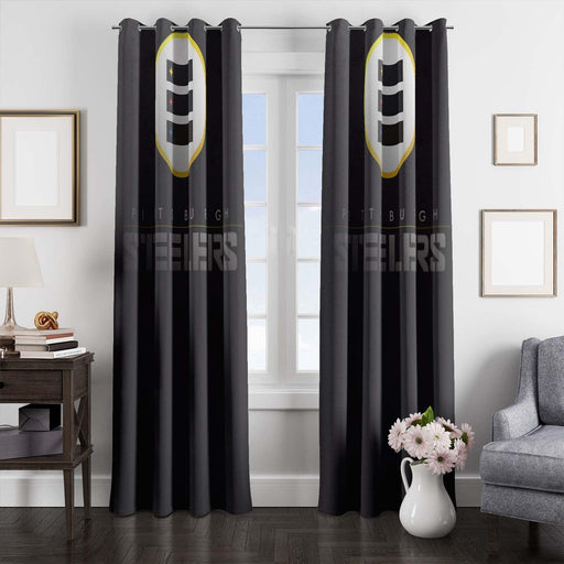 pittsburgh steelers futuristic metal nfl window Curtain