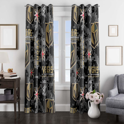 pixel pattern of vegas golden knights window Curtain