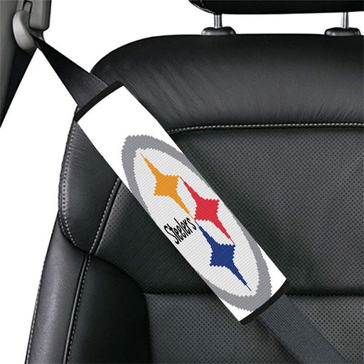 pixels steelers pittsburgh logo white Car seat belt cover - Grovycase