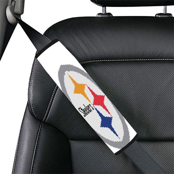 pixels steelers pittsburgh logo white Car seat belt cover - Grovycase