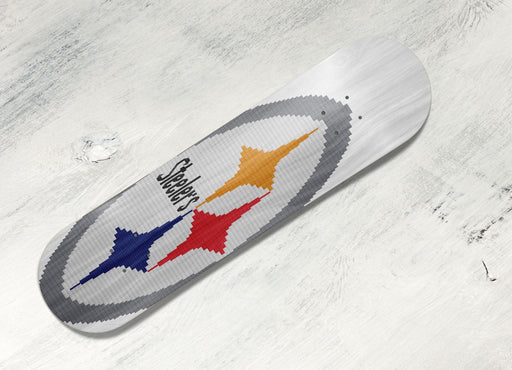 pixels steelers pittsburgh logo white Skateboard decks