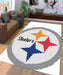 pixels steelers pittsburgh logo white Living room carpet rugs