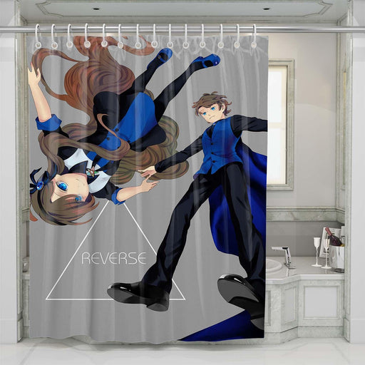 reverse anime couple shower curtains