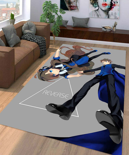 reverse anime couple Living room carpet rugs