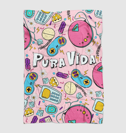 pura vida aesthetic 90s stuff Ultra soft fleece blanket