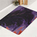 purple black and orange abstract painting bath rugs