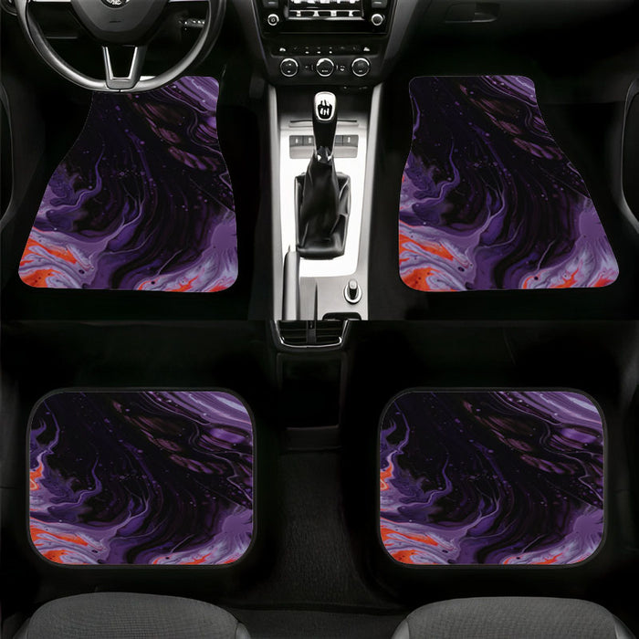 purple black and orange abstract painting Car floor mats Universal fit