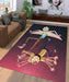 rick and morty falling Living room carpet rugs