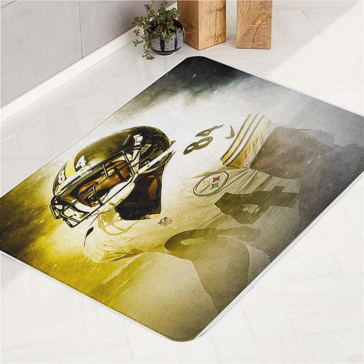 powerful player steelers nfl bath rugs