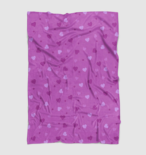 purple love heart Ultra soft fleece blanket