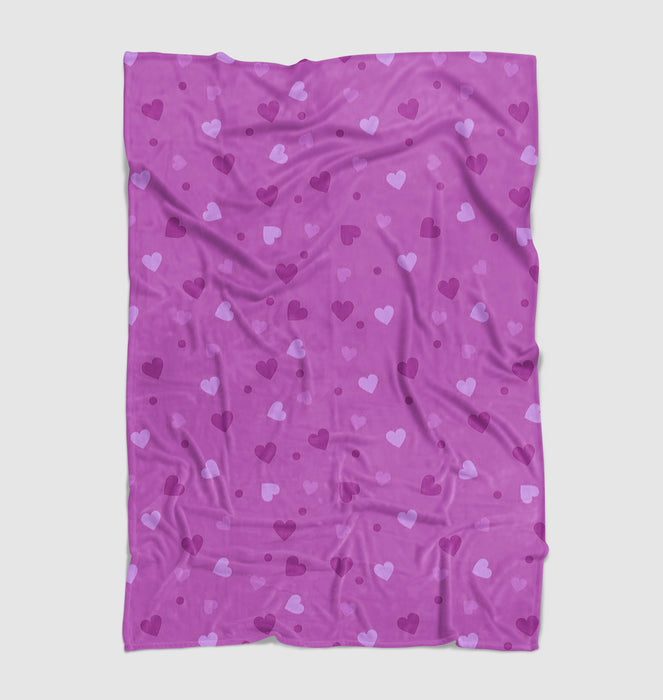 purple love heart Ultra soft fleece blanket