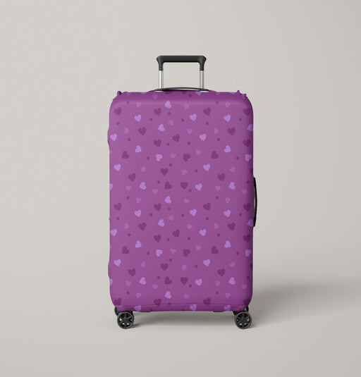 purple love heart Luggage Cover | suitcase