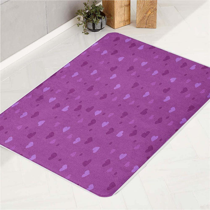 purple love heart bath rugs