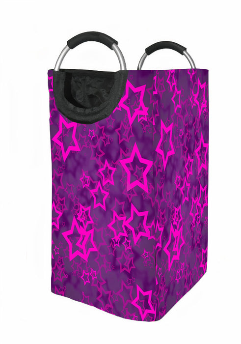 purple stars glowing Laundry Hamper | Laundry Basket