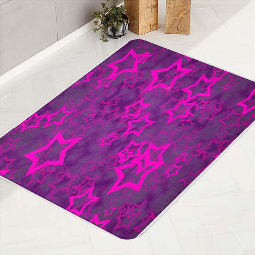 purple stars glowing bath rugs